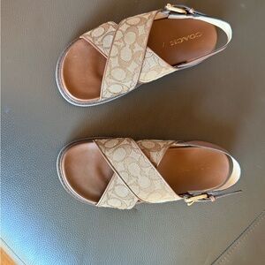 Coach Tan and Brown Sandals